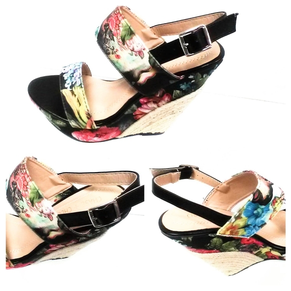 NWE! Black Colorful Wedge Heel! - Picture 5 of 12
